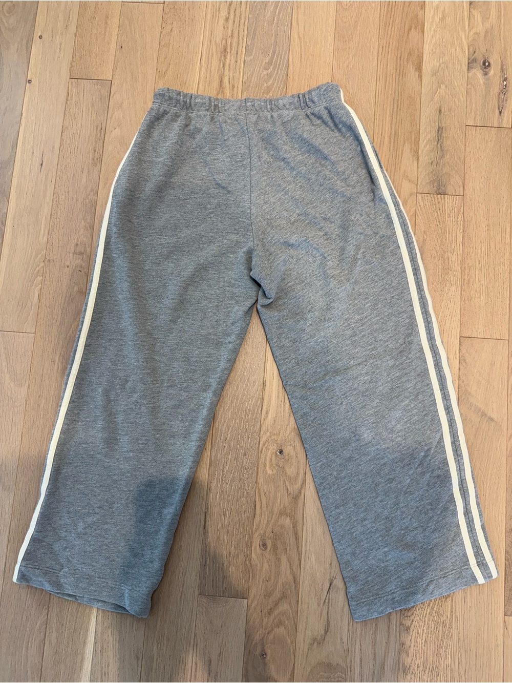 DONNI. Gray eco-Terry Sweatpants with Cream Side Stripe - Picture 4 of 4